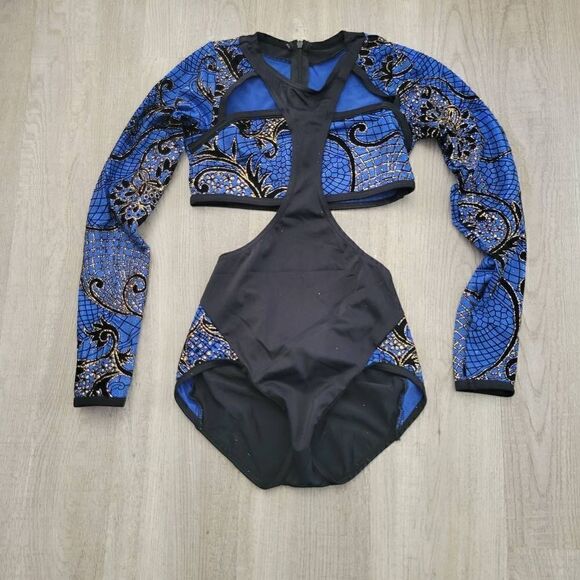 Weissman catalog costume nwot medium child long sleeve blue and black - Picture 1 of 10